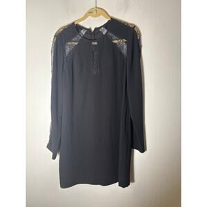 BCBG Black Lace Inset Cocktail Dress Sz M